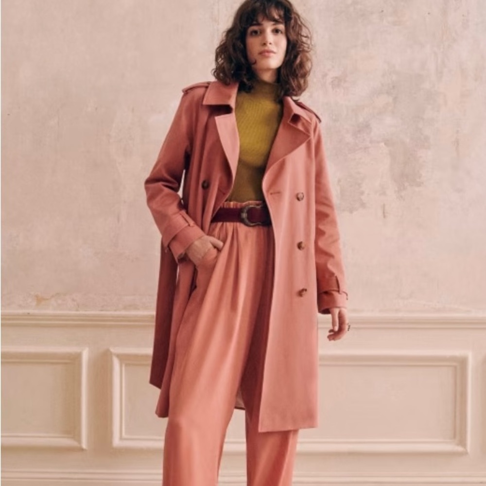 Sezane Pink Scott Trench Coat, size 36/ US 4